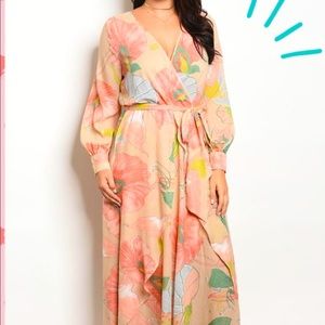 Floral Maxi Dress (long sleeve, wedding guest)